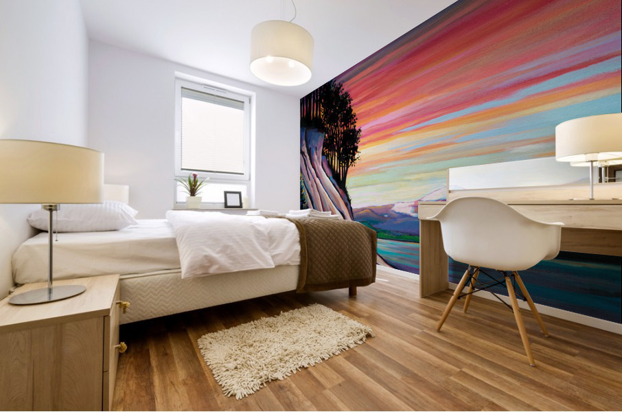 Williston Lake Sunset Mural print