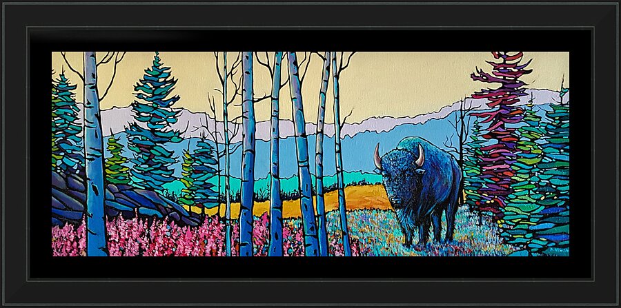 Buffalo At Liard Picture Frame print