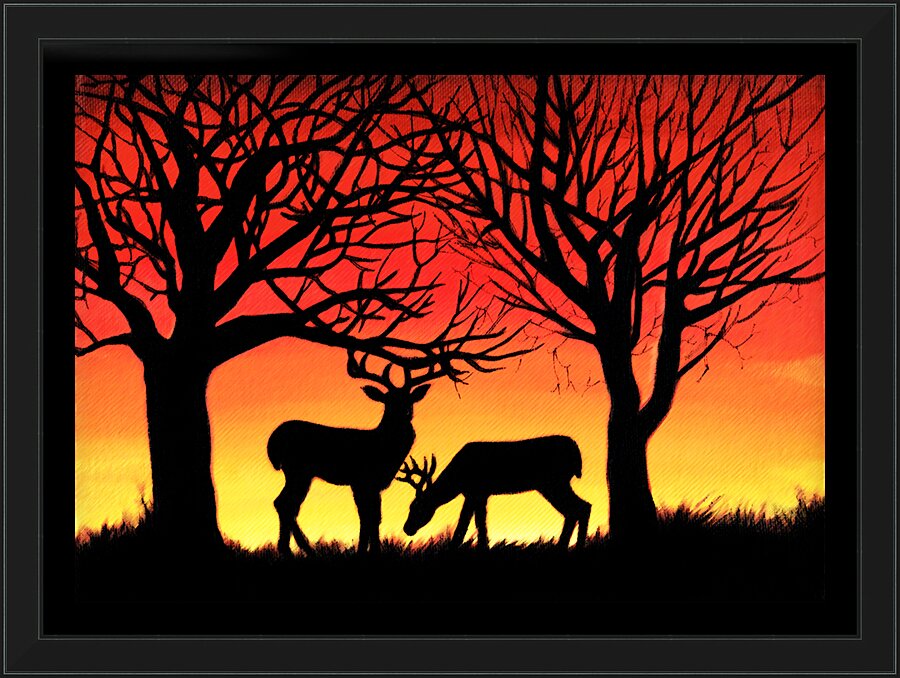 Grazing Deer Picture Frame print