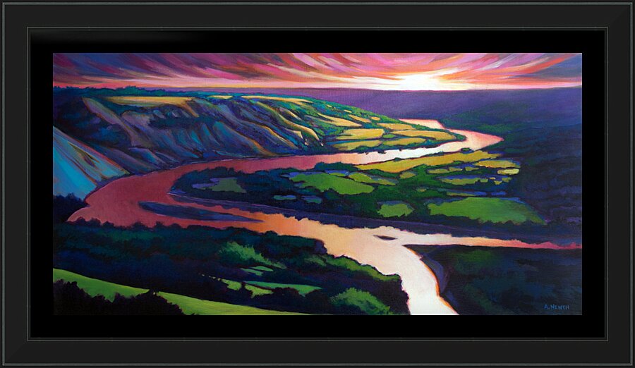 Peace River Setting Sun Picture Frame print