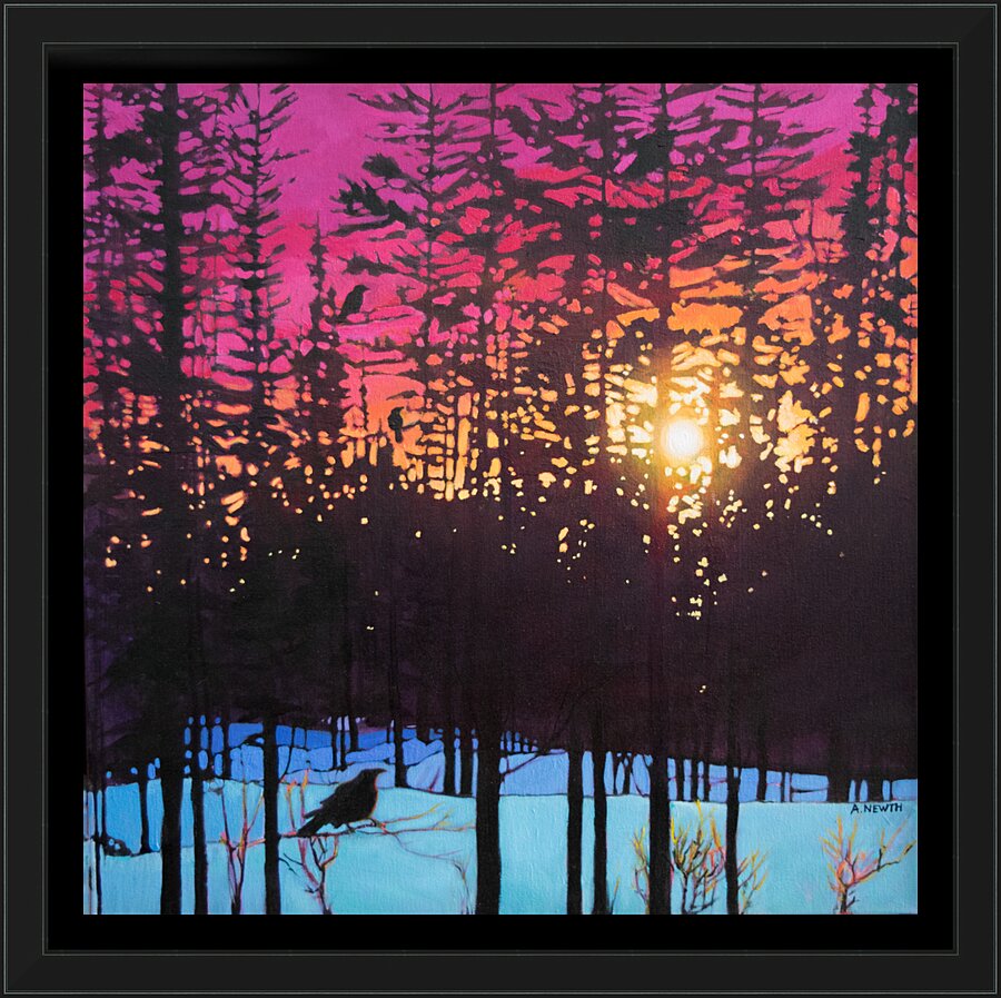 Crows at Sunset Picture Frame print