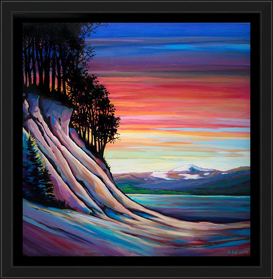 Williston Lake Sunset Picture Frame print