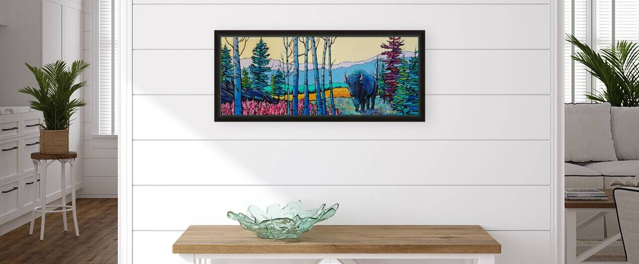 Buffalo At Liard by Art by Alison Newth