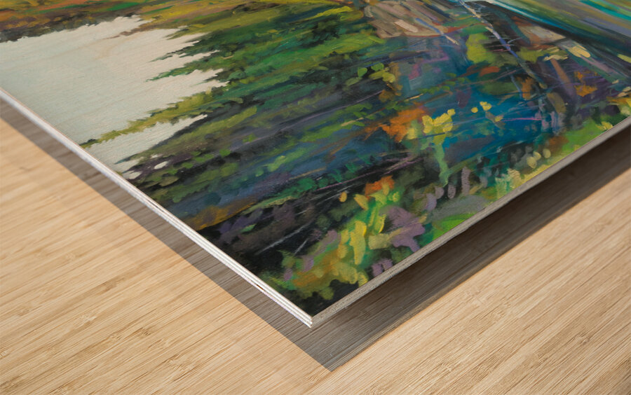 Forest Cascade Wood print