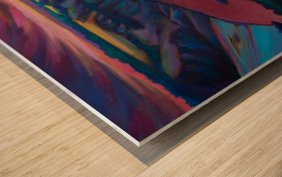Peace River Setting Sun Wood print