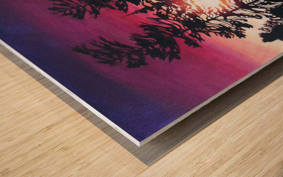 Purple Sunset Wood print