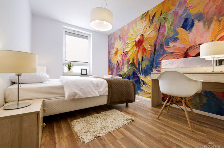 Floral Fanfare: Sunlit Symphony Mural print