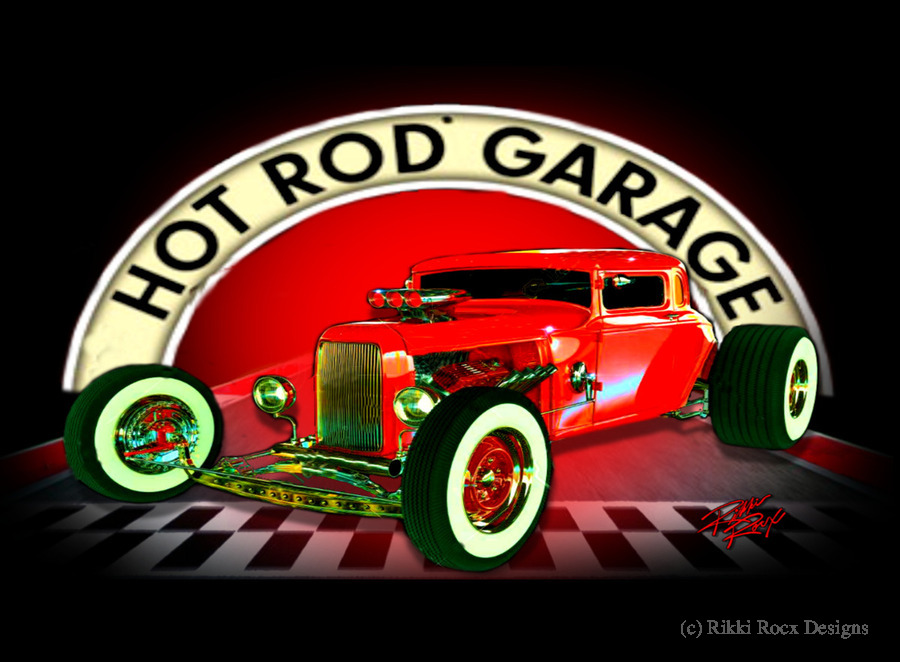 Tocco Ribelle: Insegna In Metallo Hot Rod Garage, Decorazione Da Parete Vintage