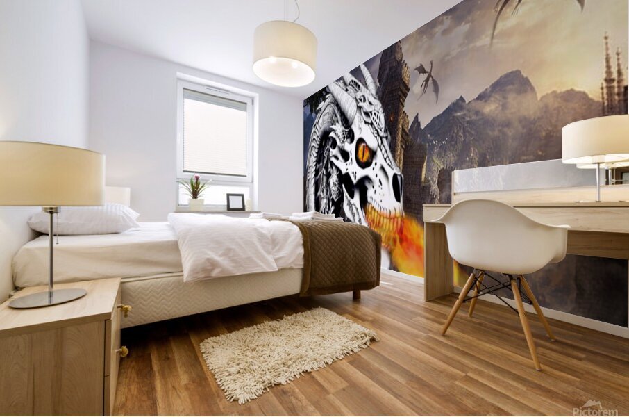 medieval dragon Mural print