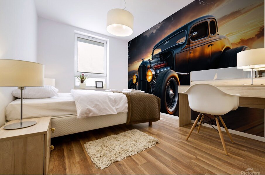  Chasing Shadows: A Rodders Last Ride Mural print