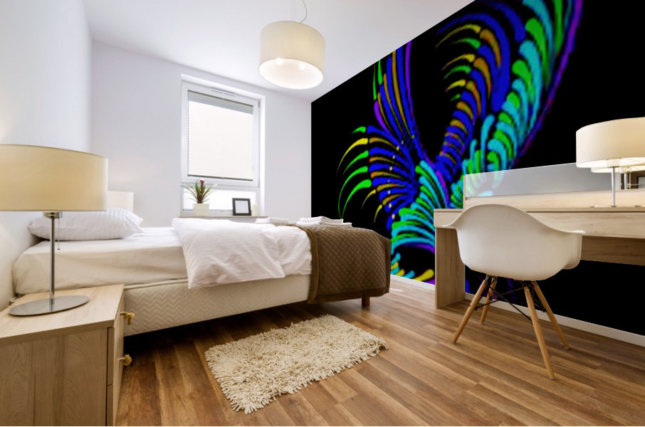 Rainbow Bird in Flight Mural print