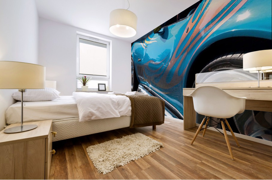 69 Flaming Vette Mural print