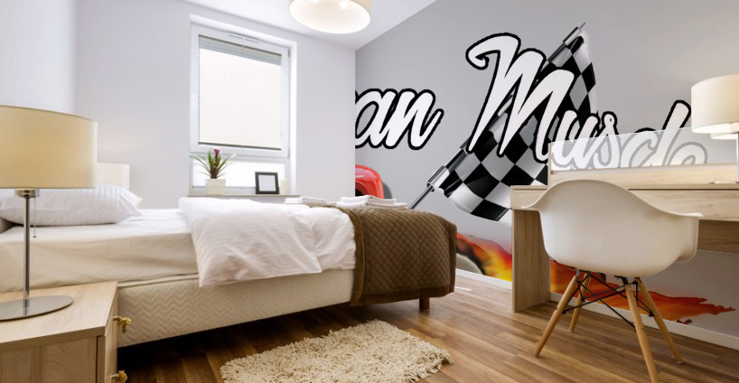 Hot Rod Burnout Mural print