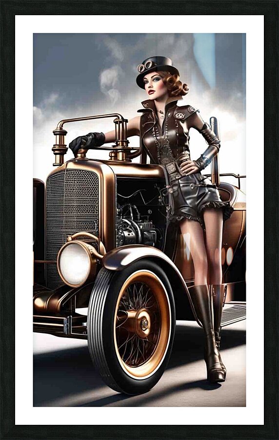 Vintage Pin-Up Raven Steele Picture Frame print