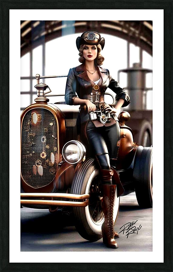 Vintage Pin-Up Ruby Rebel Picture Frame print