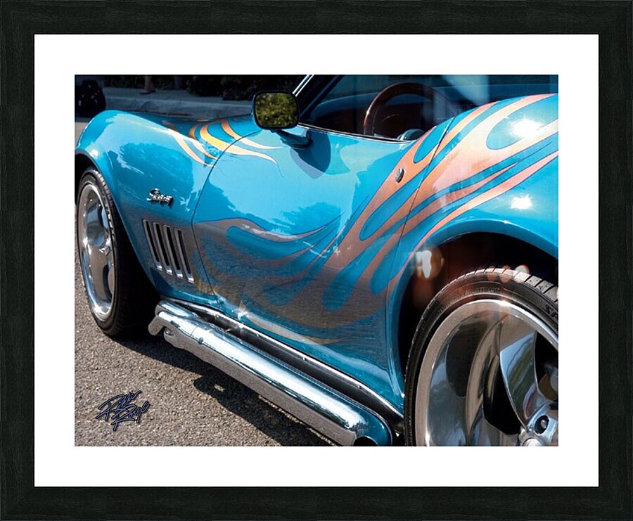 69 Flaming Vette Picture Frame print