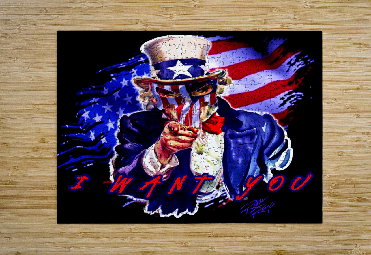 SALE / on Uncle Sam 【原画　ポップアート　絵画　アクリル画】 puzzle1_488850.jpg