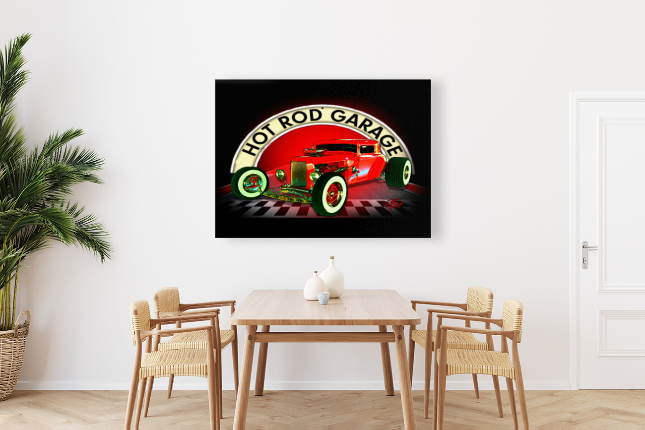 Hot Rod Garage WAll Mural Reproduction