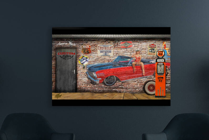 Garage Wall Mural by Rikki Rocx Designs
