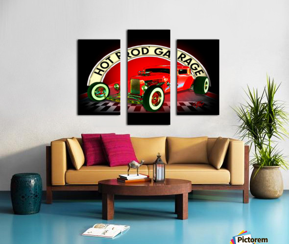Hot Rod Garage WAll Mural by Rikki Rocx Designs Wall Art