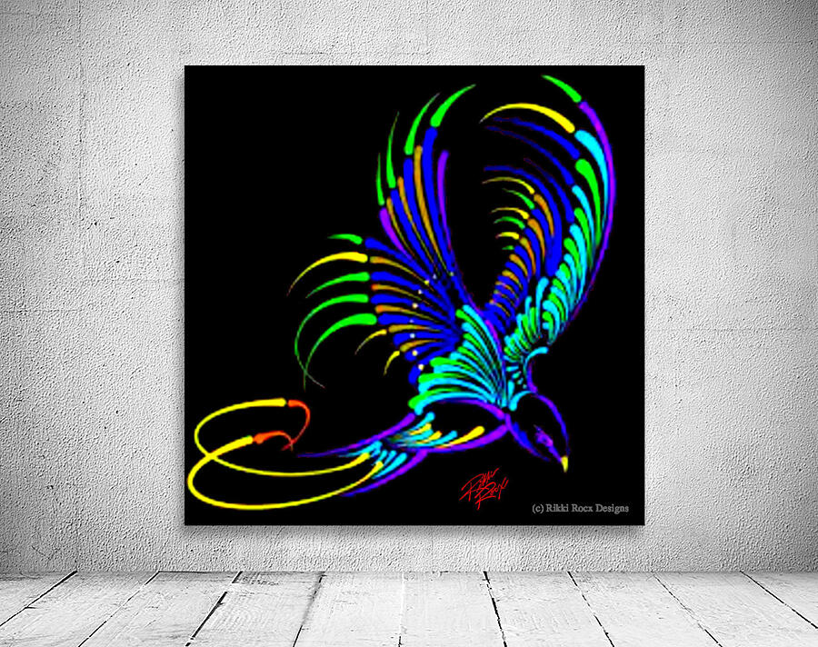 Rainbow Bird in Flight Wall Preview
