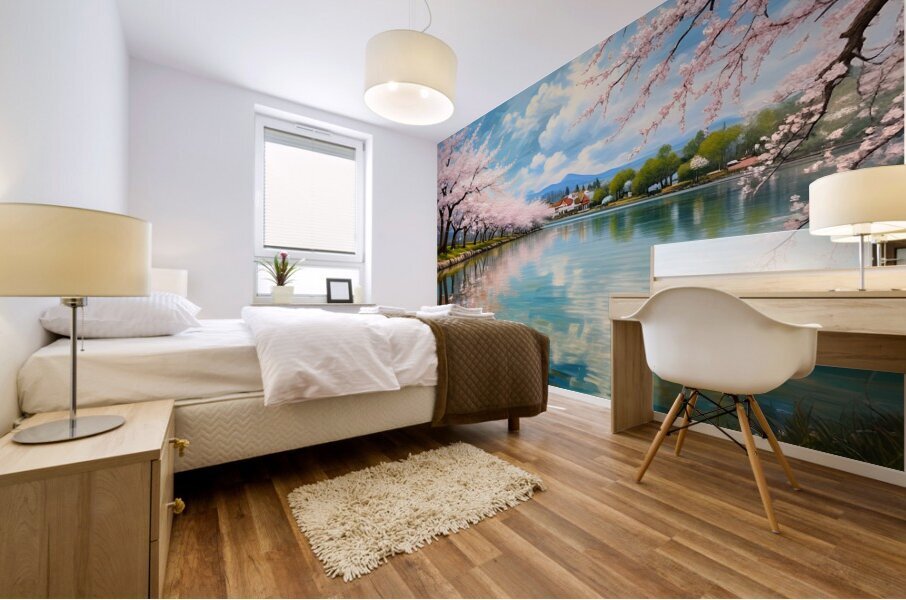 Blooming Lakeside Mural print