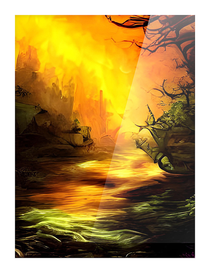Blazing Stream Picture Frame print