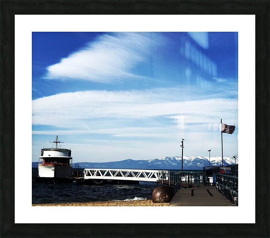 Lakeside Navy Picture Frame print