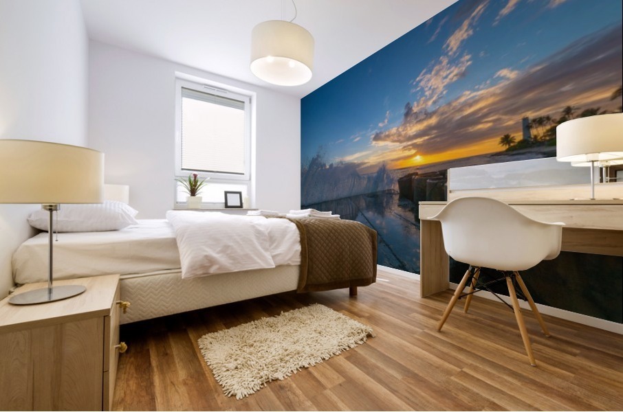 Reflections in the waves Mural print