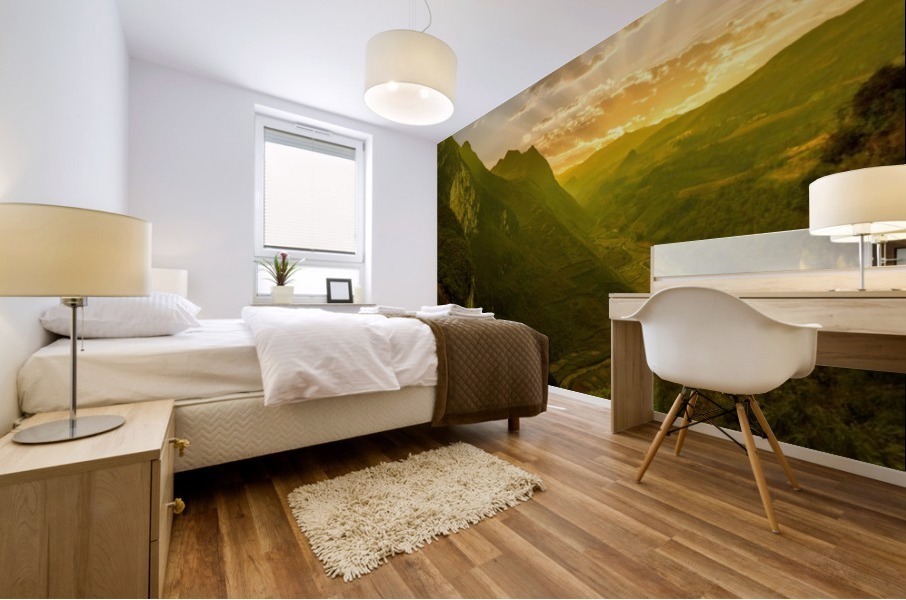 Dramatic Sunset in Dong Van Mural print