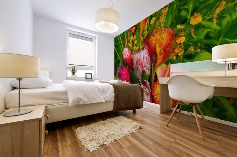 Tropical flowers Mural print