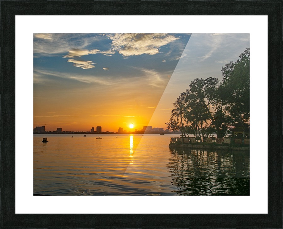 West lake sunset Picture Frame print