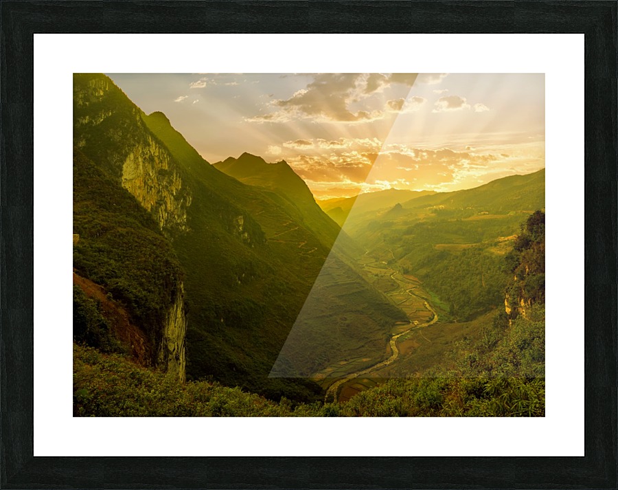 Dramatic Sunset in Dong Van Picture Frame print