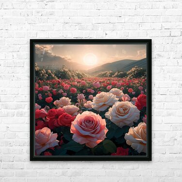 A rose garden under the sun at sunset a stunning view 1 by