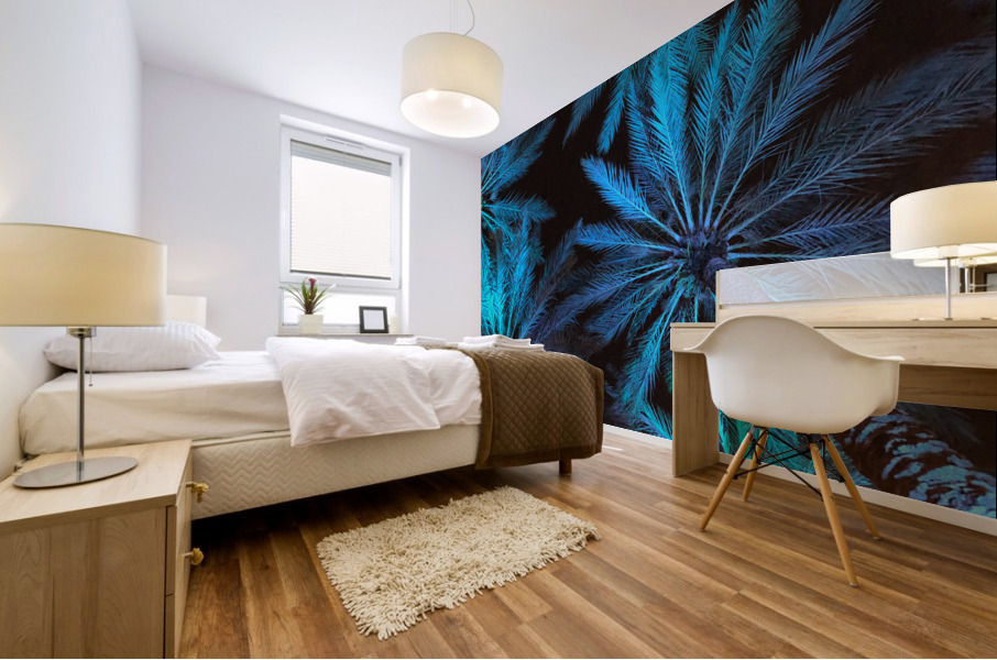 Electric Palm - Cool Square Mural print