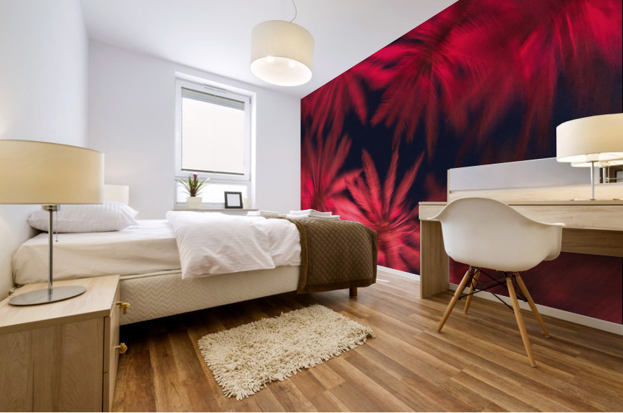 Electric Palm - Red Spin Mural print