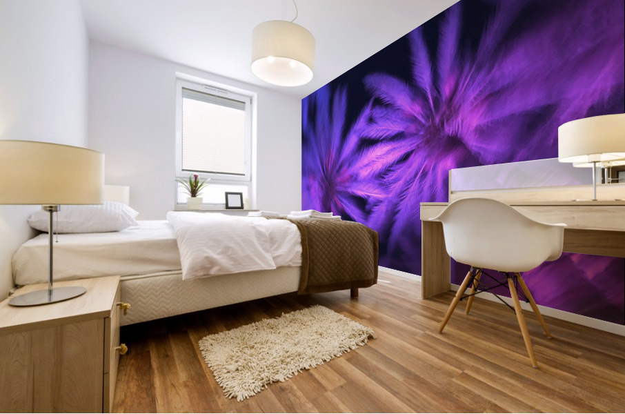 Electric Palm - Violet Spin Mural print
