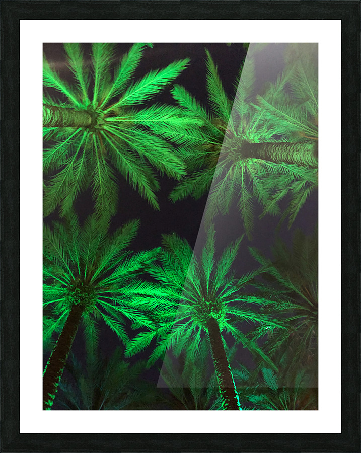 Electric Palm - Green Picture Frame print
