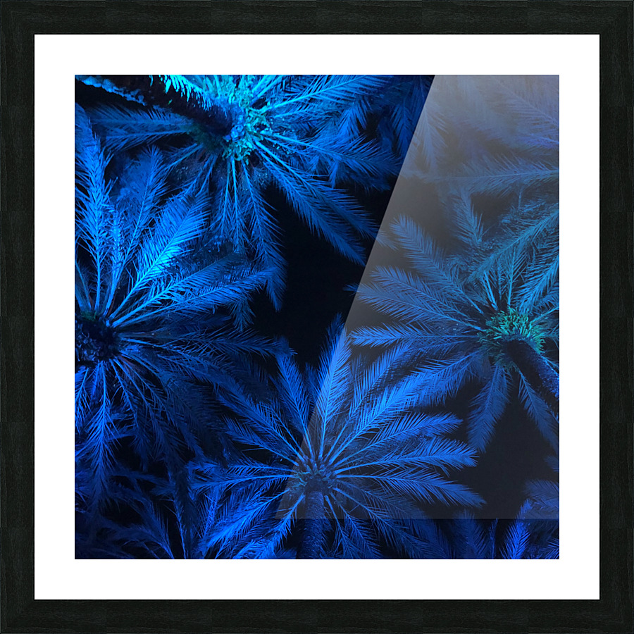 Electric Palm - Blue Square Picture Frame print