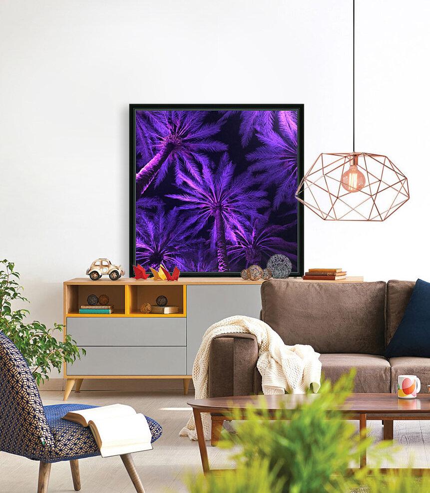 Electric Palm - Violet Square Reproduction