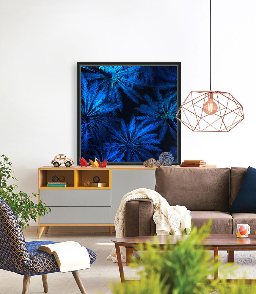 Electric Palm - Blue Square Reproduction