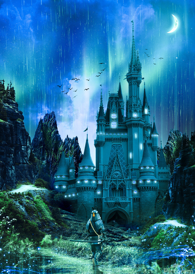 The Blue Castle by Colorize Studio Wall Art