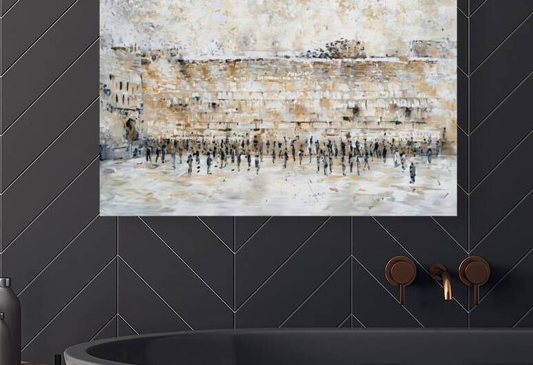 Morning at the Kotel by Judaica Canvas
