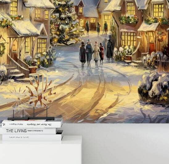 Cozy Snow-Covered Christmas Village by psika