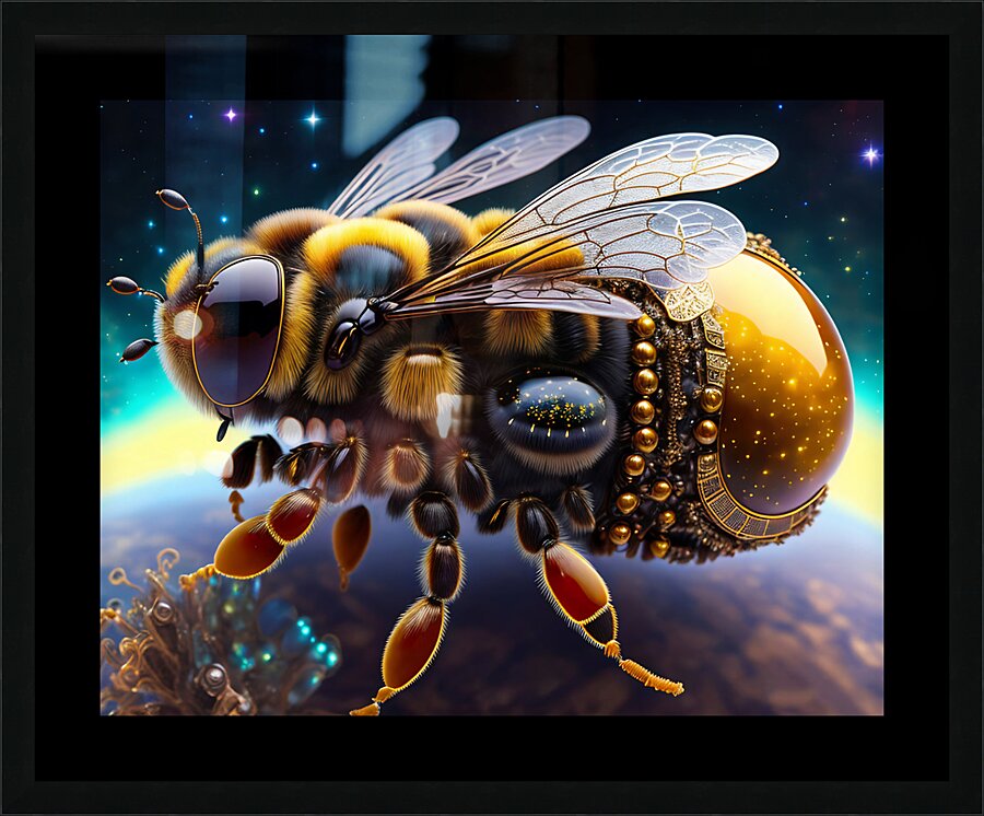 SPACE BEE  Picture Frame print