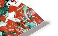 Leaf Texture with Red HD Metal print