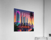Default GTA VI style drawing of a vibrant coastal city Acrylic Print