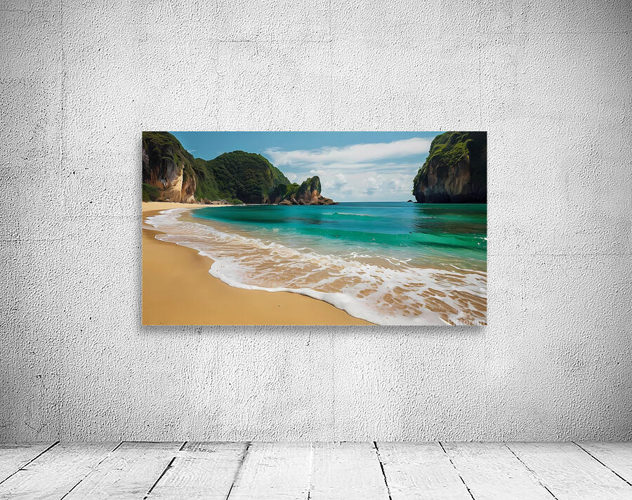 Default A paradise beach of golden sand where cel Wall Preview