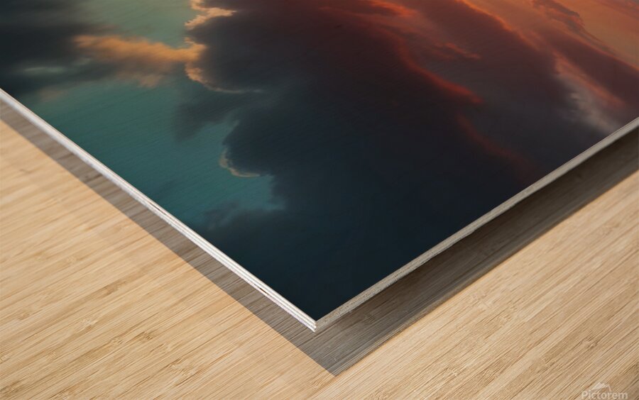 Default A majestic winged horsedrawn ship sailing Wood print