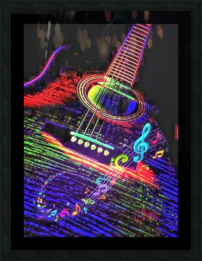Guitar player  Picture Frame print